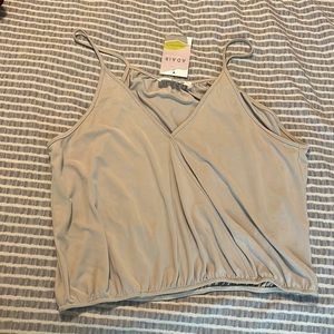 V neck asymmetrical tank top